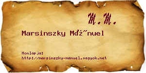 Marsinszky Mánuel névjegykártya